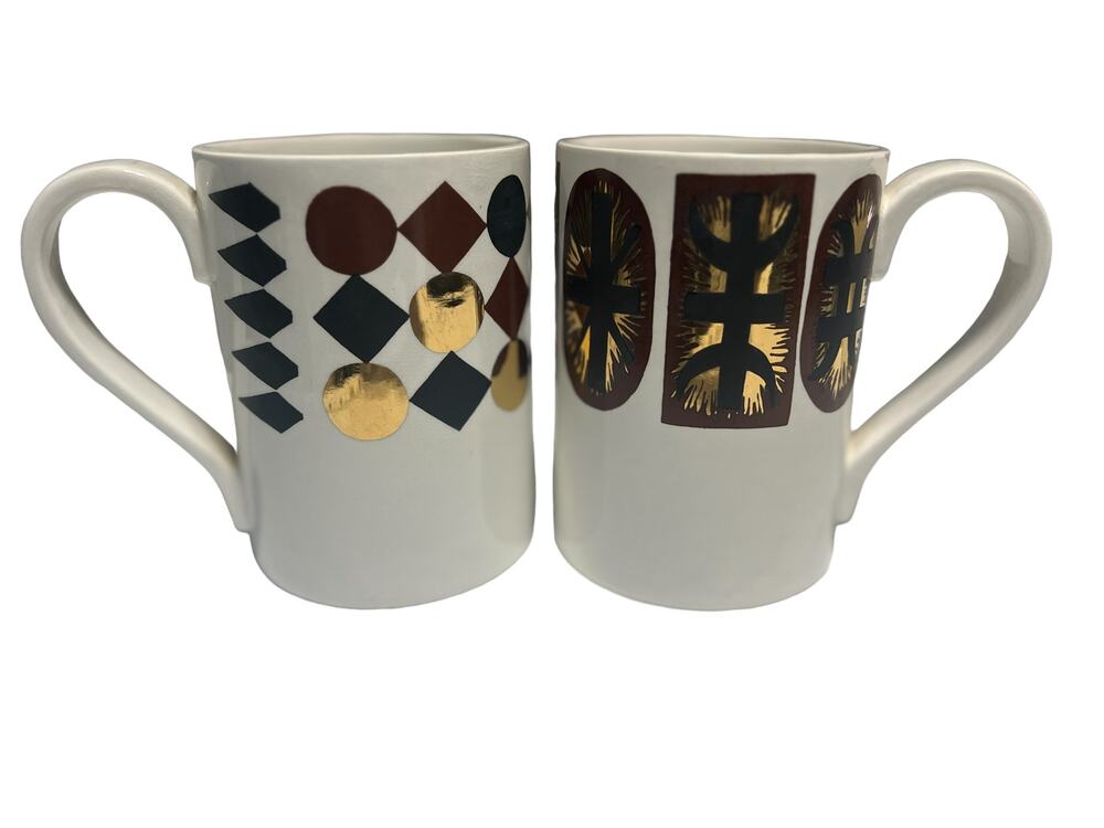 Vintage Mid Century Set 2 Large Coffee Mugs Susan Williams Ellis Portmeirion